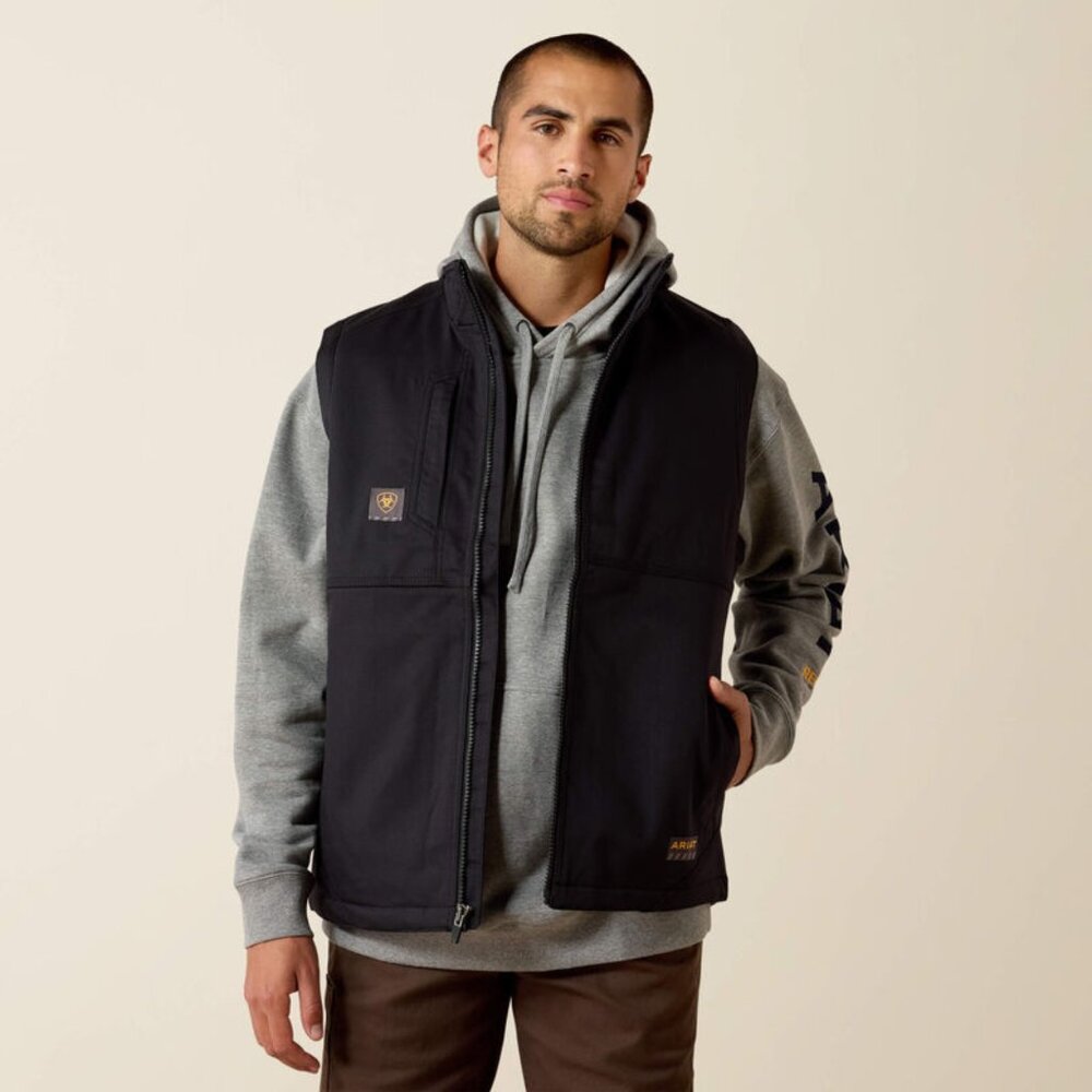 ARIAT REBAR DURACANVAS INSULATED VEST  Size: M Color: Black